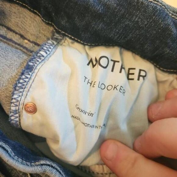 MOTHER The Looker Raw Hem Skinny Jeans in Groovin Sz 25 - Picture 6 of 7